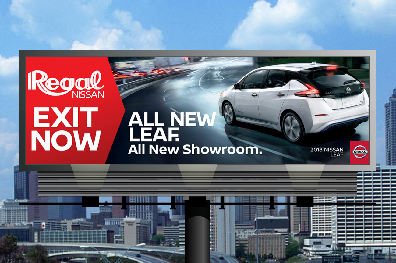 Regal Nissan - Billboard - All New Leaf - Conquest Strategic Marketing